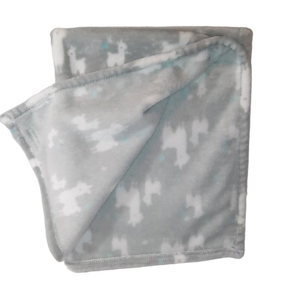 2018 Blankets & Beyond Llama Alpaca Gray Baby Lovey Security Blanket 32" X 28" - Picture 2 of 5